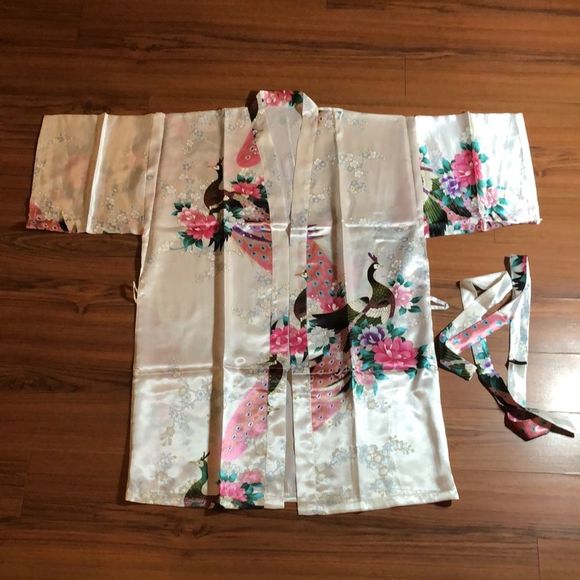 Other - Floral Peacock Satin Robe
